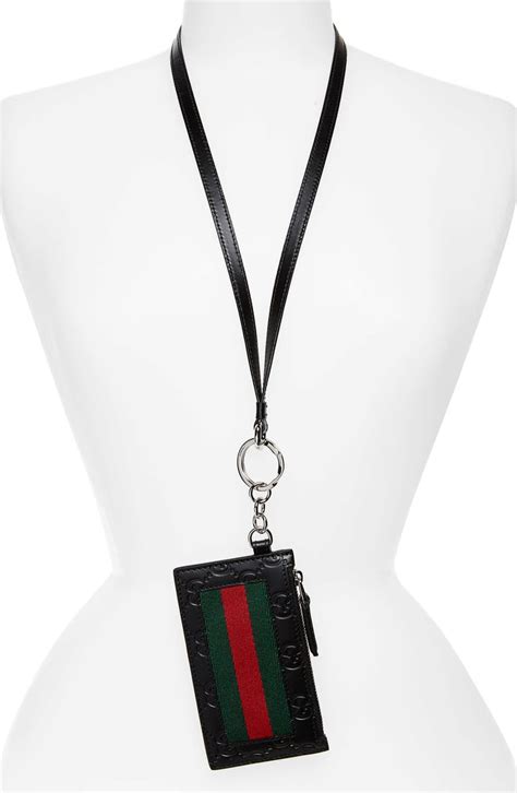 gucci business card|gucci card case with lanyard.